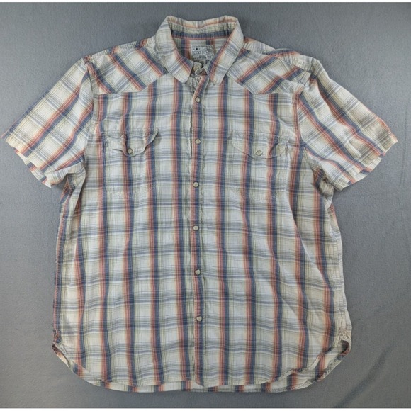Lucky Brand Other - Lucky Brand XXL Short Sleeve Western Plaid Pearl Snap Shirt